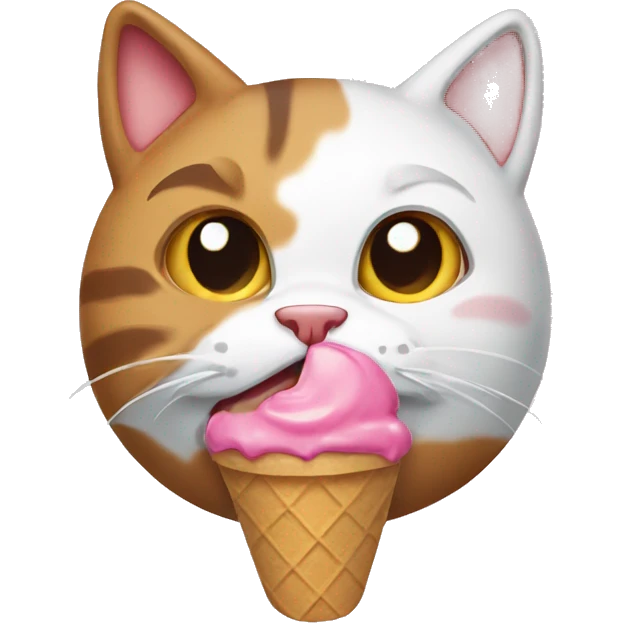 Cat eat ice cream emoji