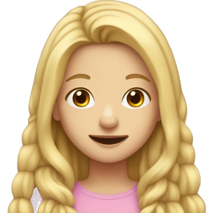 Cute girl with braces and long blonde hair emoji