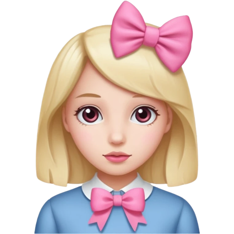 A girl with a Pink bow emoji