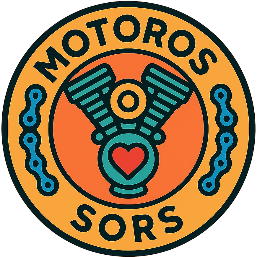 circular motorcycle cap design with the Hungarian phrase 'Motoros Sors', featuring motorcycle motifs like motor, chain, heart, fateful style emoji