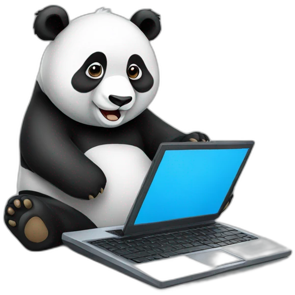 Panda with laptop emoji