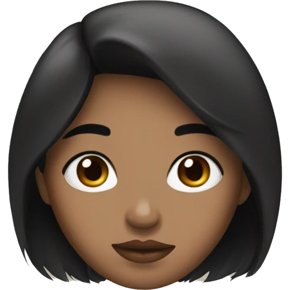 Black hair brown eyes big lips  emoji