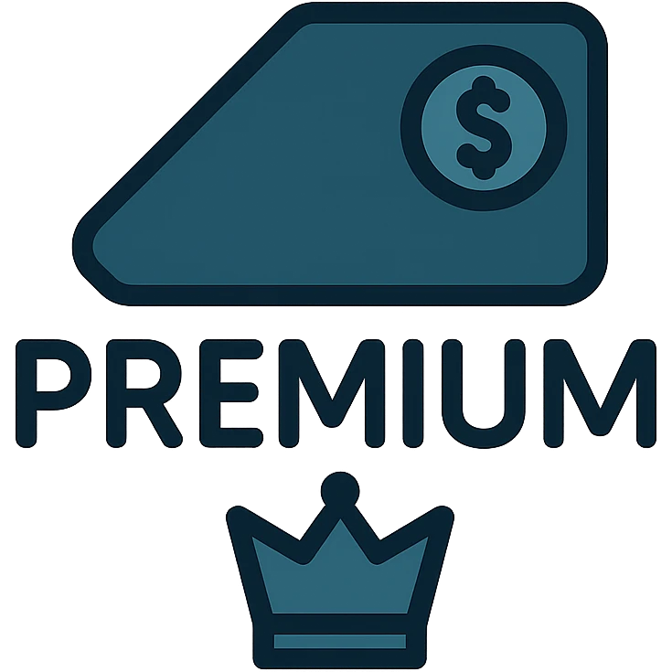 premium content symbol, minimal, elegant icon, color #003049 emoji