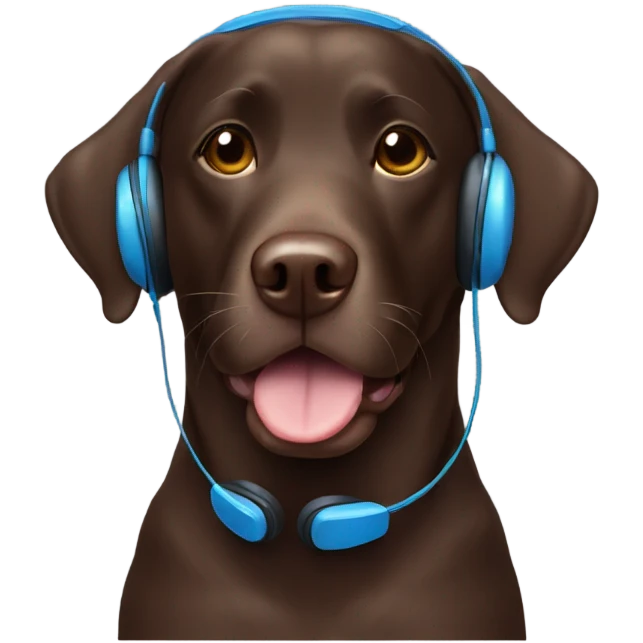  Chocolate lab, headset emoji