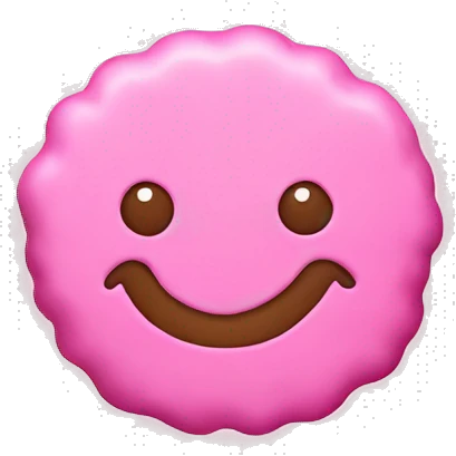 Pink Christmas cookie emoji