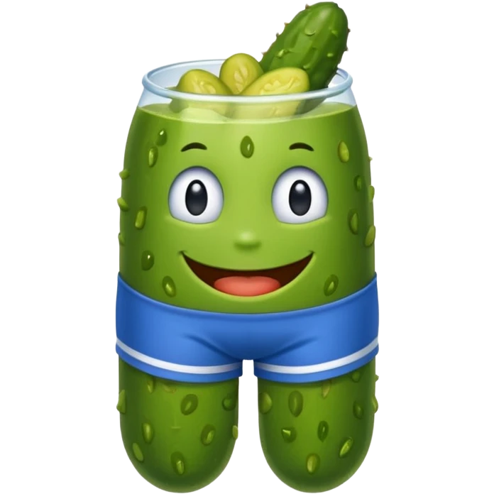 Pickle wearing shorts emoji