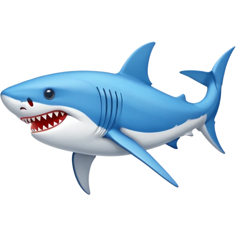 Un tiburón azul con zapatillas Nike rojas, mirando hacia la izquierda y un poco hacia abajo emoji