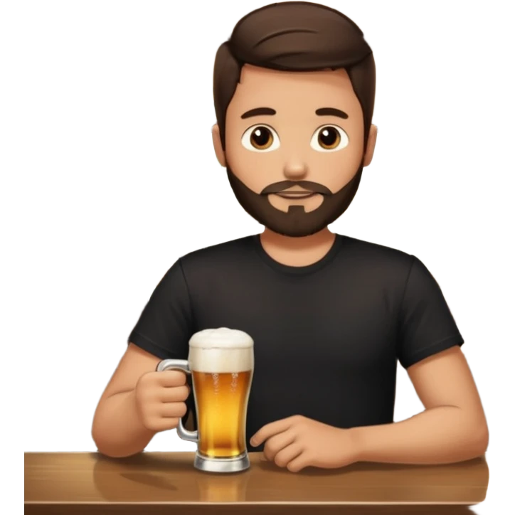 Brunette Guy with very short beard at the bar emoji