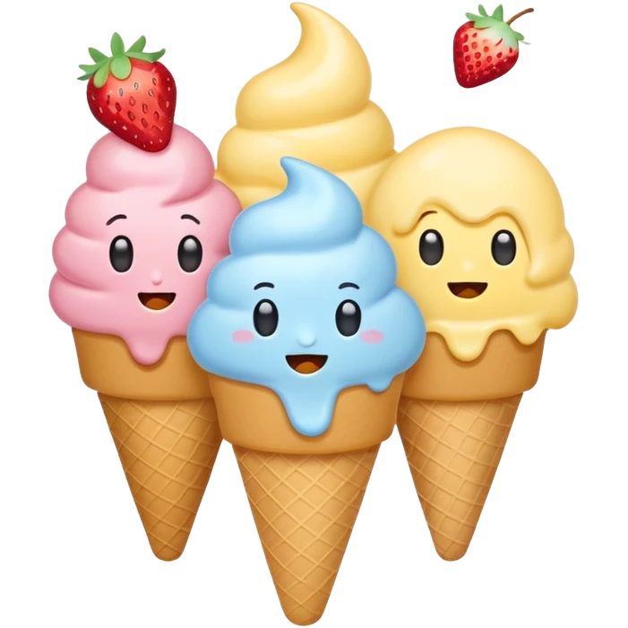 Ice cream emoji, pastel blue & yellow palette
Flat vector, minimal, cute emoji style emoji