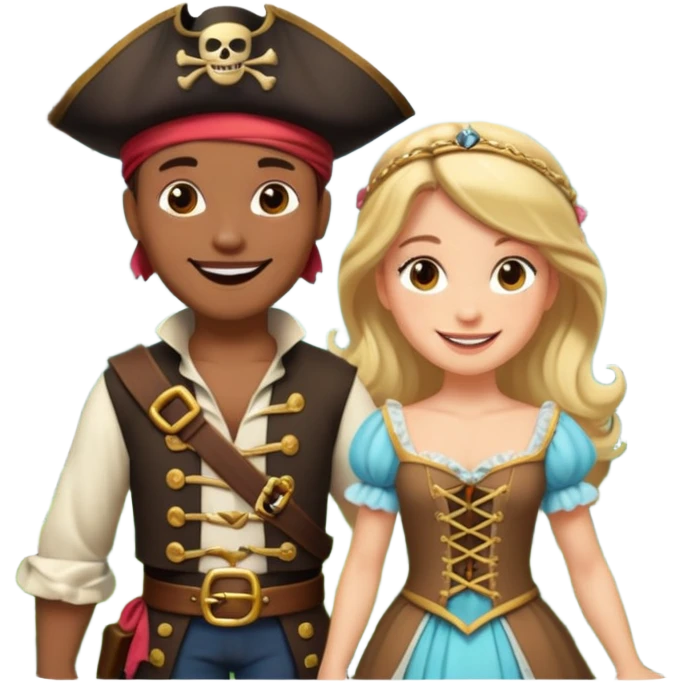 pirate and parپرنسس emoji