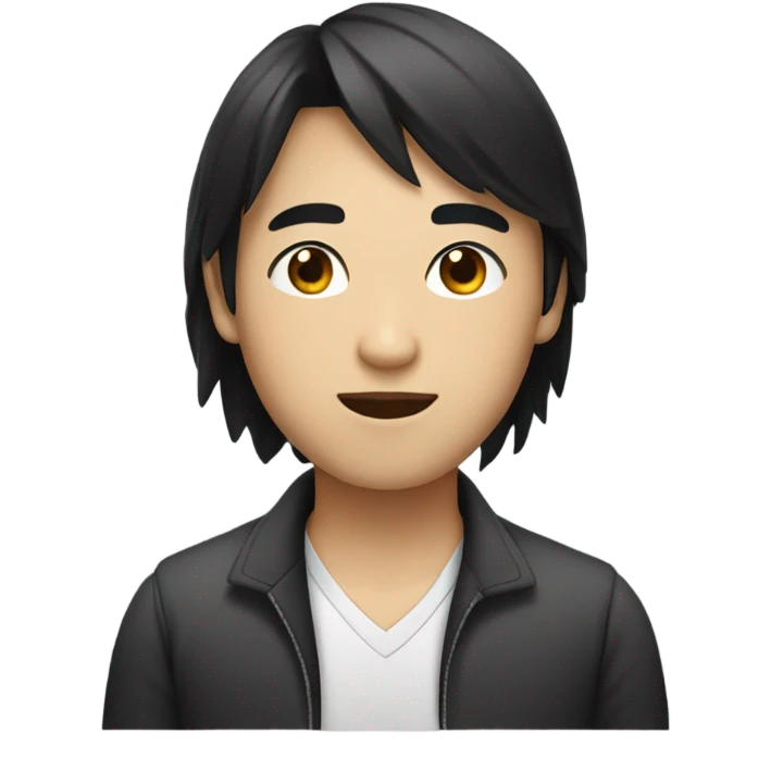 programmer, student, asian, black hair, black eyes emoji