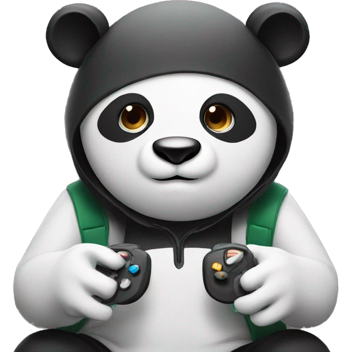Panda playing video games emoji