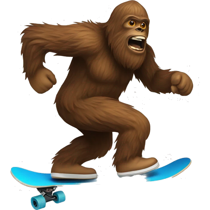 Sasquatch downhill skateboarding emoji