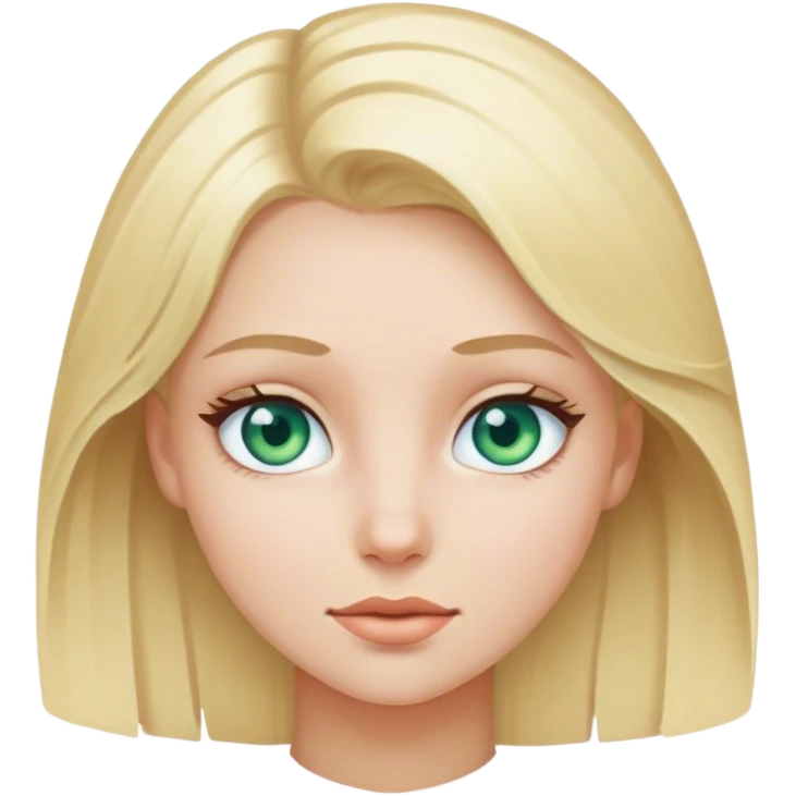Blonde girl with gray blue green eyes emoji