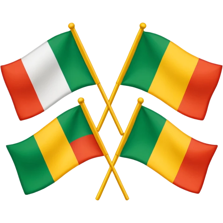 Nigerian flag and Ghanian flag together emoji