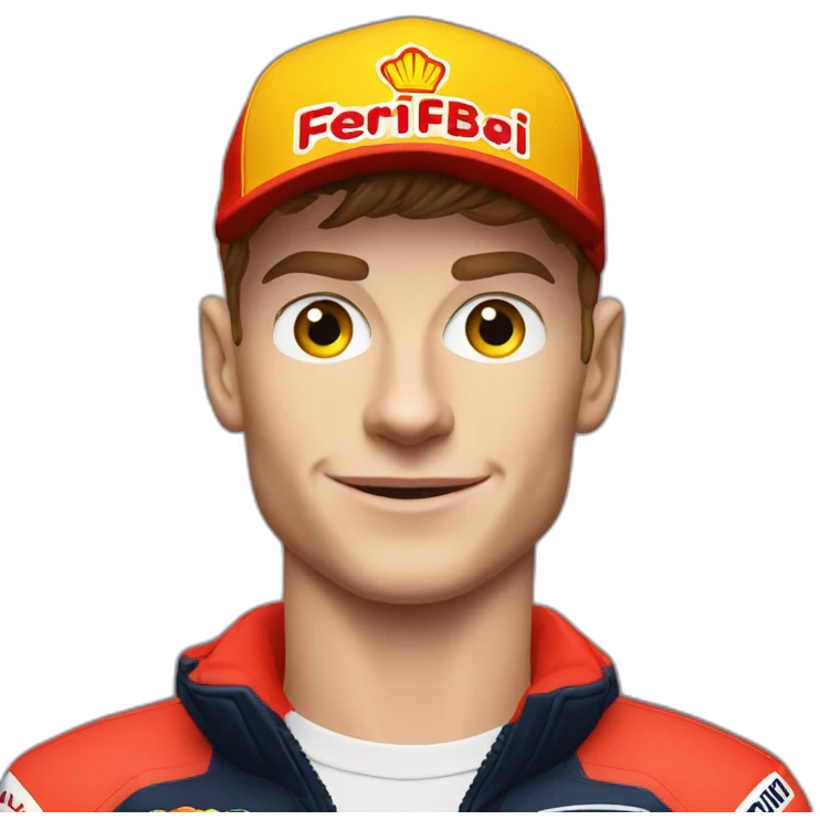 Max Verstappen with Ferrari emoji