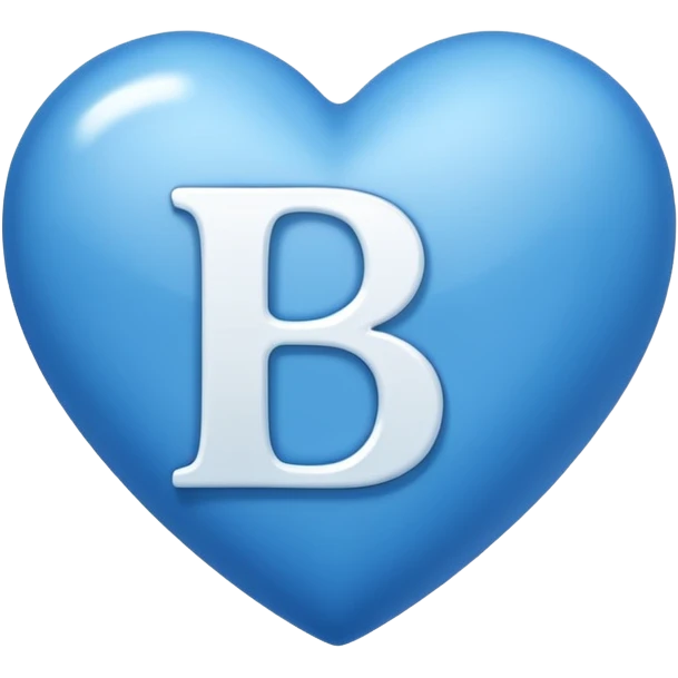 symbolic blue heart with letter B emoji