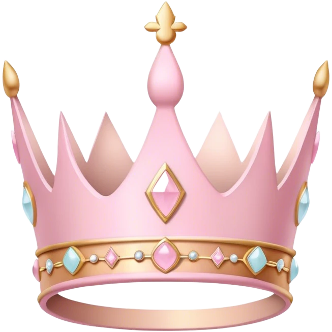 White and pastel pink crown emoji