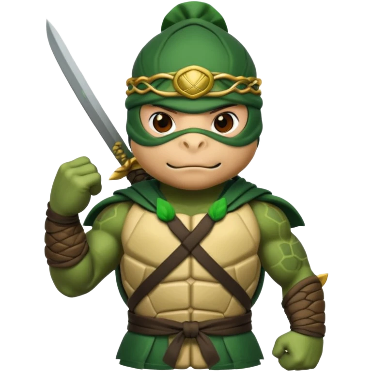 a turle ninja wearing laurel wreaths emoji