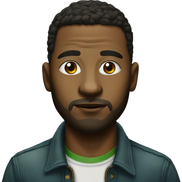 realistic portrait of a male with weed emoji