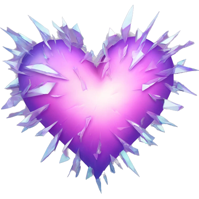 Iridescent shattered heart emoji