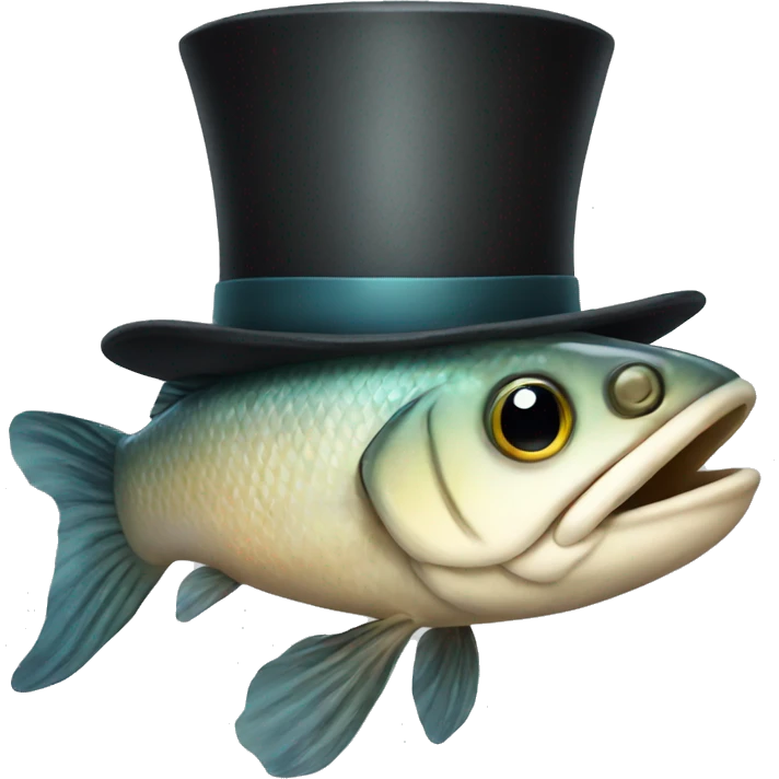 fish wearing a top hat emoji
