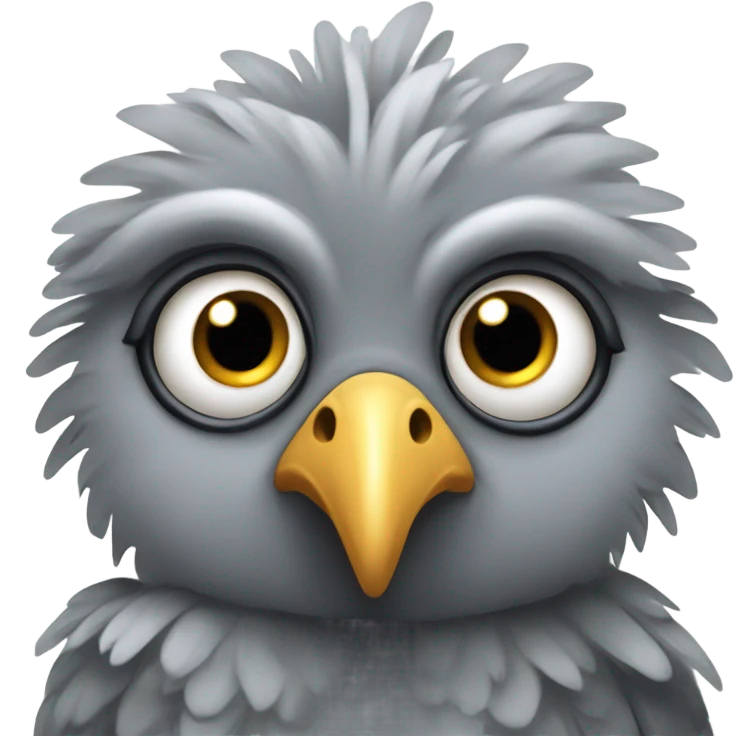 Scared little grey bird emoji