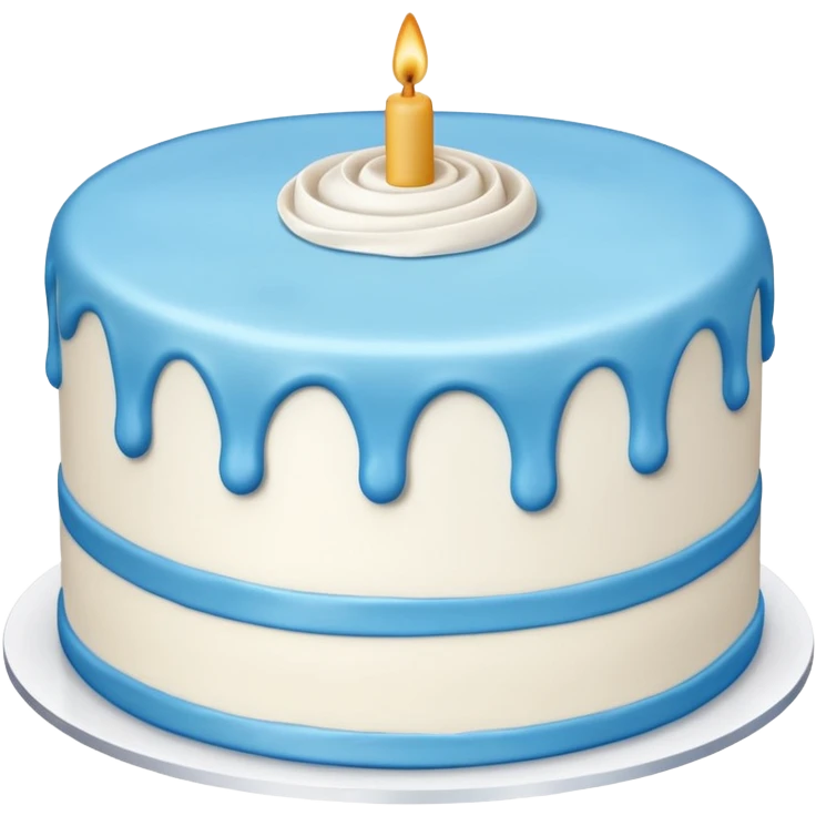 white cake with blue icing emoji