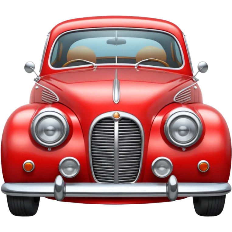 Illustrate a classic vintage car with chrome details & round headlights. emoji