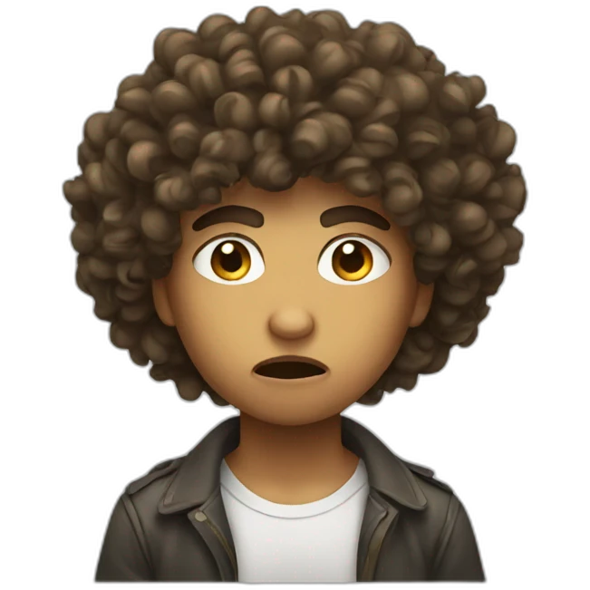 angry  curly hair emoji