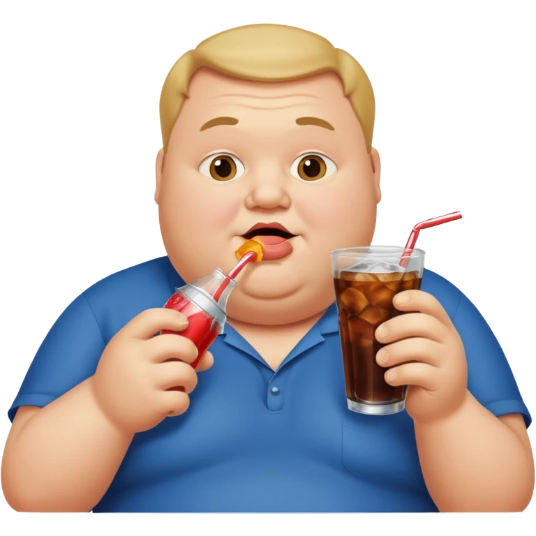 Fat Man sipping soda emoji