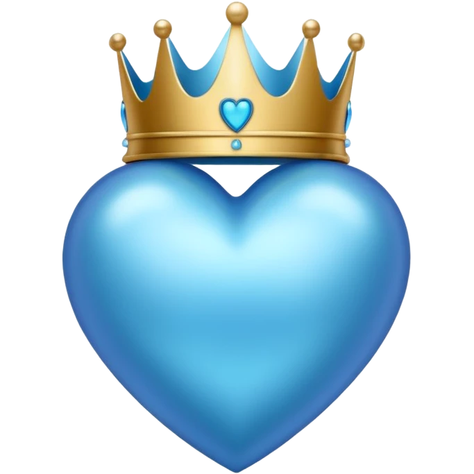 blue heart with a crown emoji