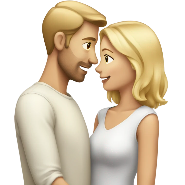 White male Love blonde woman  emoji