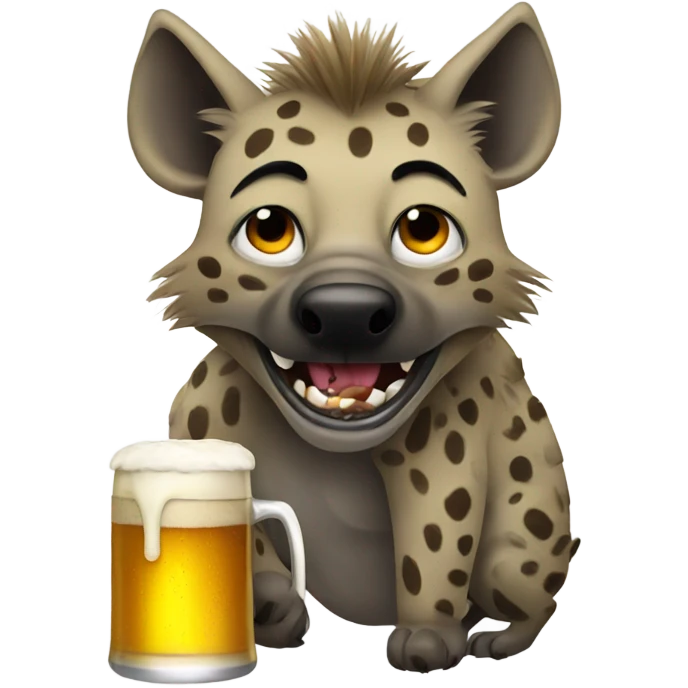 Hyena with beer  emoji