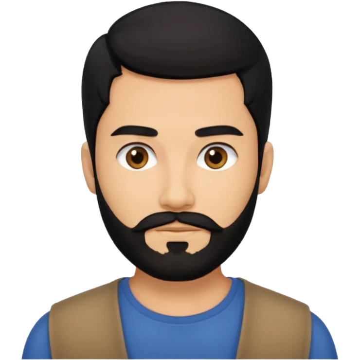 Handsome man with black hair and beard emoji