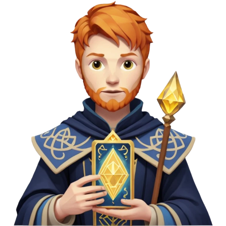 fantasy magic tarot card low poly ginger emoji