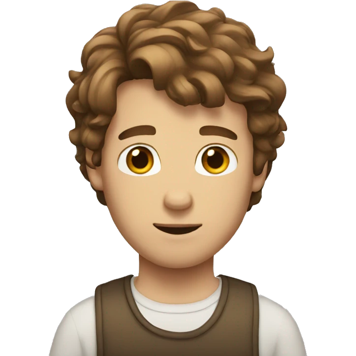 White dude brown hair emoji