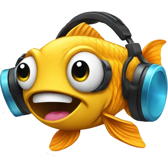 Fish listening to music emoji