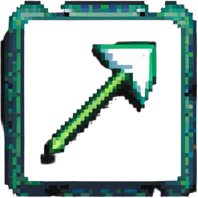 pixel art MORE button with arrow emoji