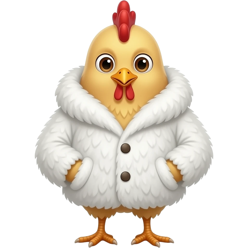 A chick if a white fur coat emoji