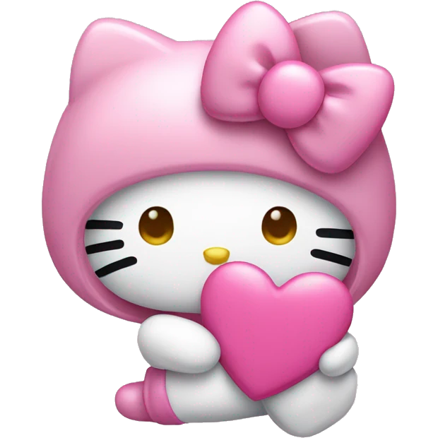 hello kitty holding pink heart emoji