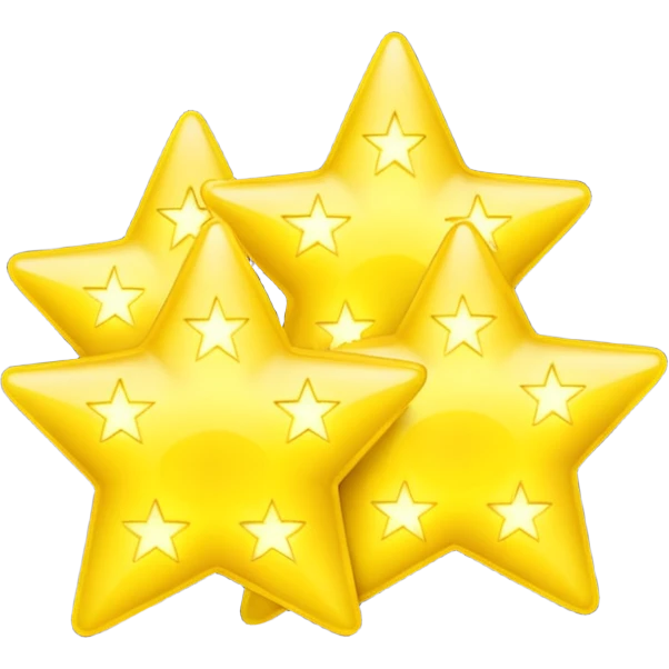  3 Yellow stars 3d emoji