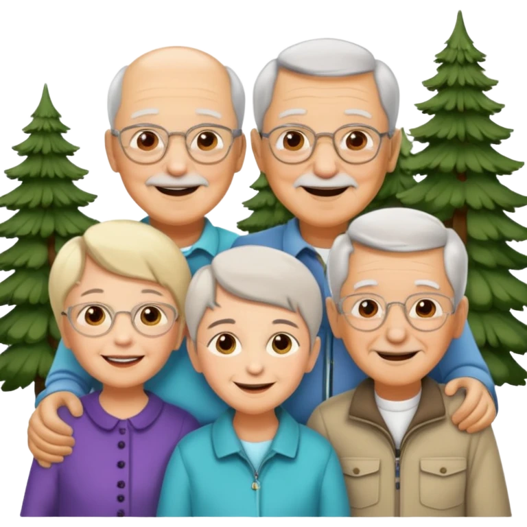 two kids light skin with her grand parents emoji