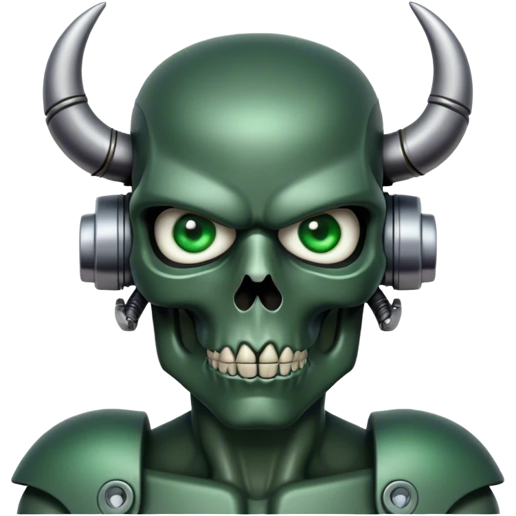 A A terminator Ram with green eyes emoji
