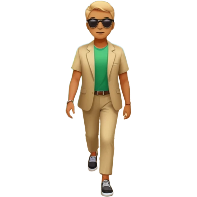 someone walking IN THE GARDEN on a path with flower and plants around him(keep the background) emoji