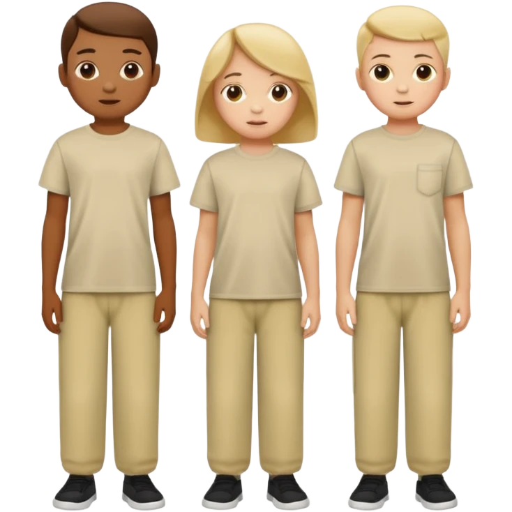 Children wearing oversize pants and t shirt emoji