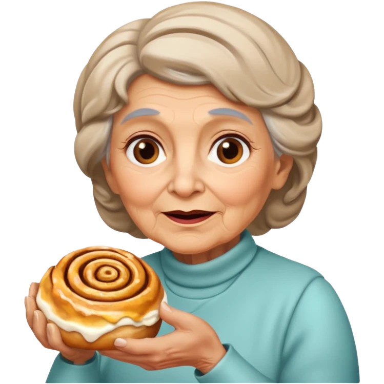 Old lady- cinnamon roll emoji