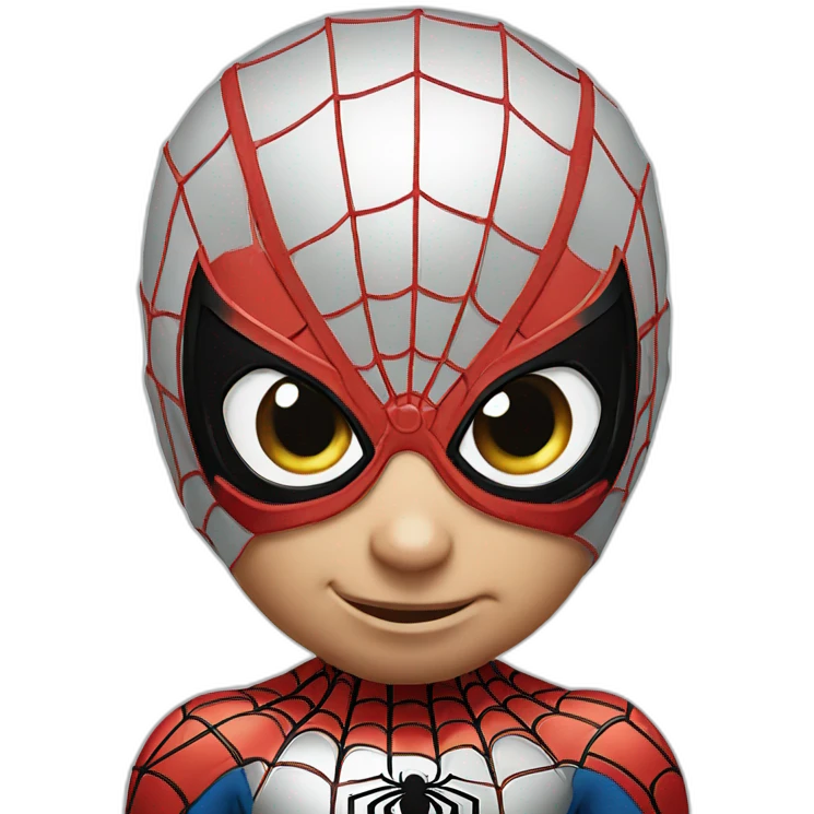 Baby Spider Man saying hello emoji