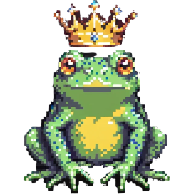 crowned frog sitting pose emoji