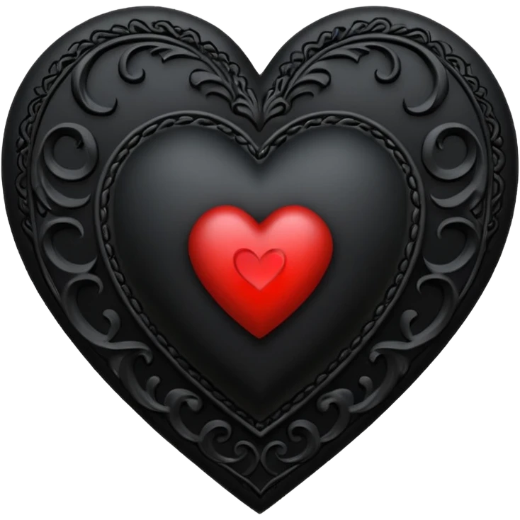 goth heart with a gothic heart cameo emoji
